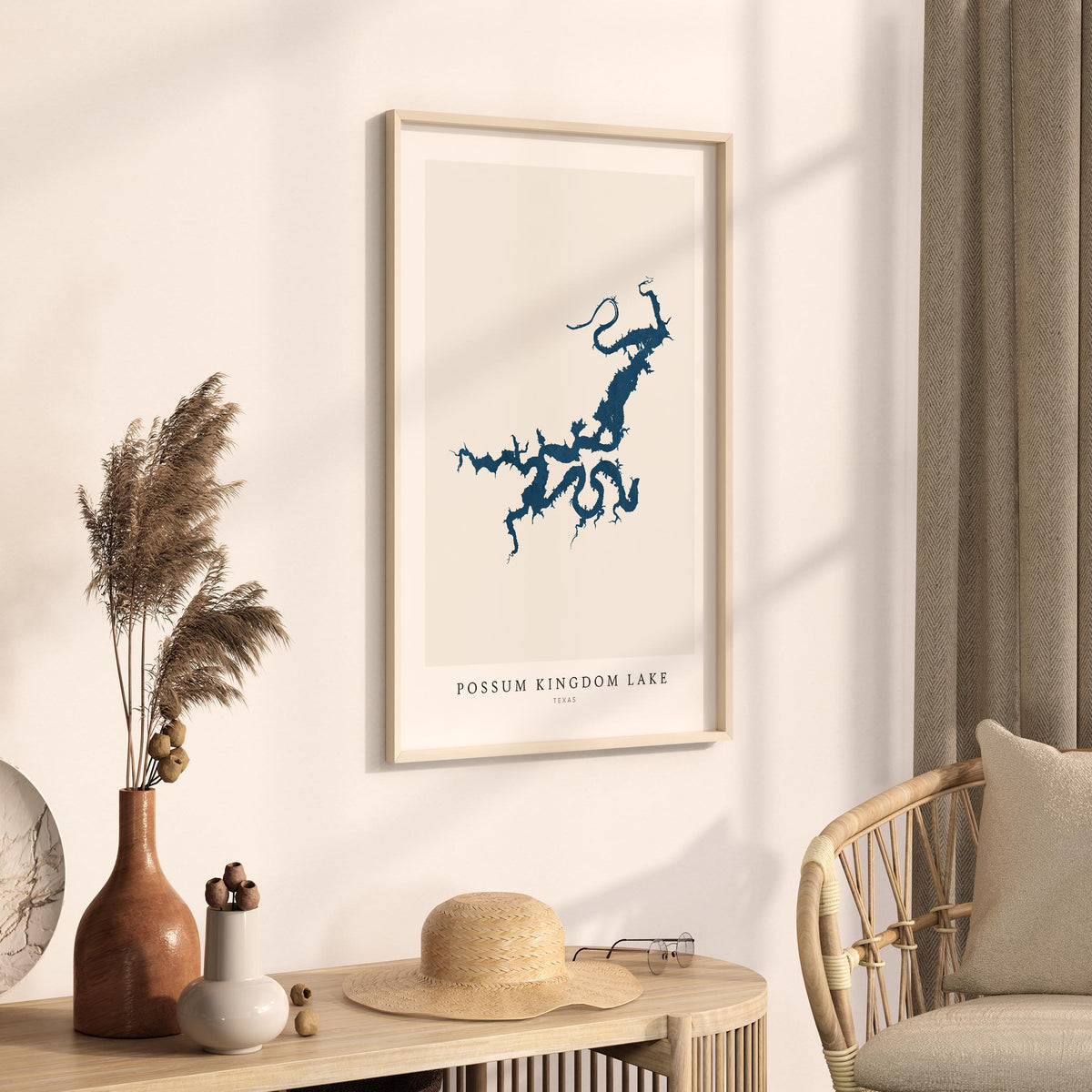 possum kingdom lake texas map poster – minimalist lake wall art - image 3
