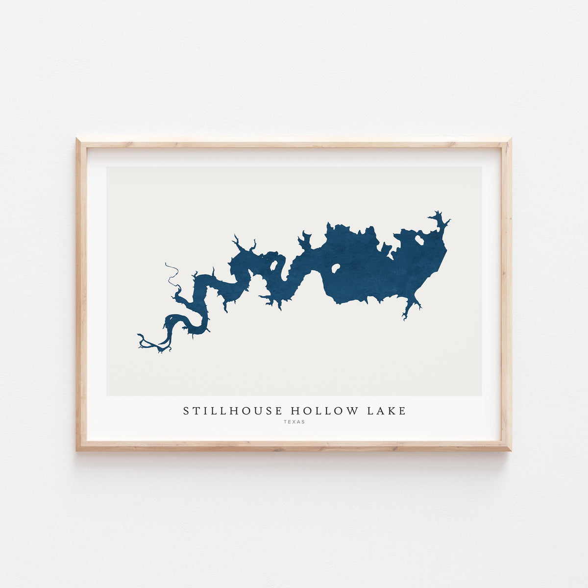 stillhouse hollow lake texas map poster – minimalist lake wall art - image 1
