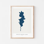 white rock lake texas map poster – minimalist lake wall art - image 1