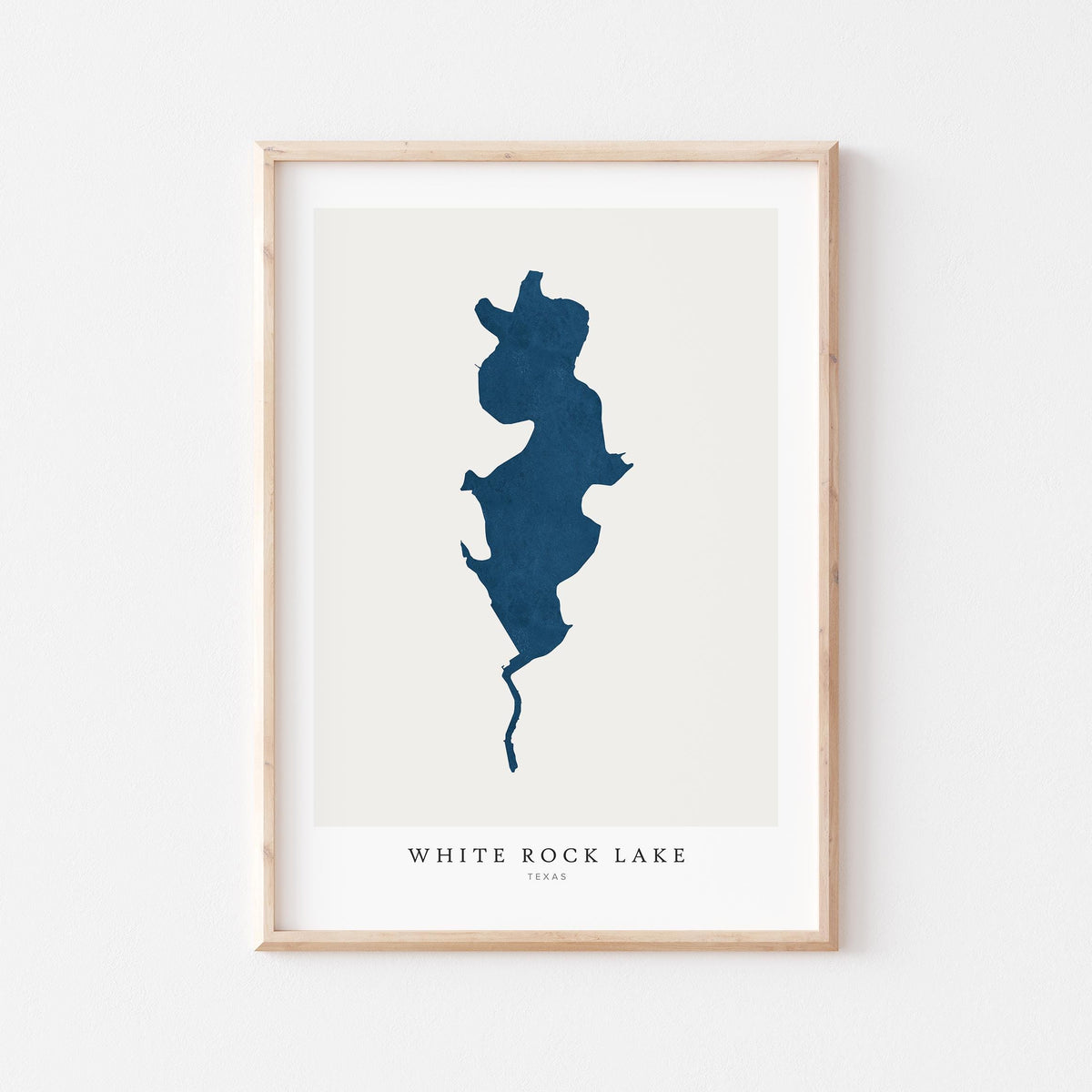 white rock lake texas map poster – minimalist lake wall art - image 1