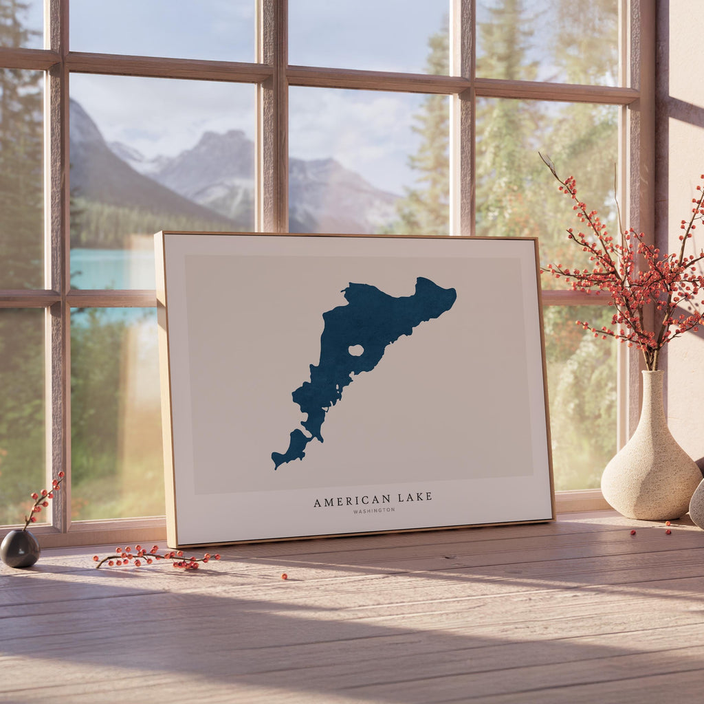 american lake washington map poster – minimalist lake wall art - image 4