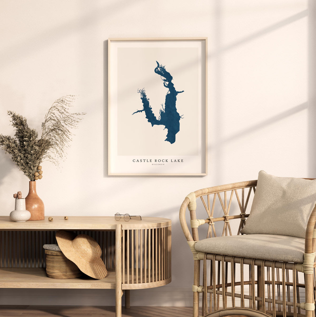 castle rock lake wisconsin map poster – minimalist lake wall art - image 5