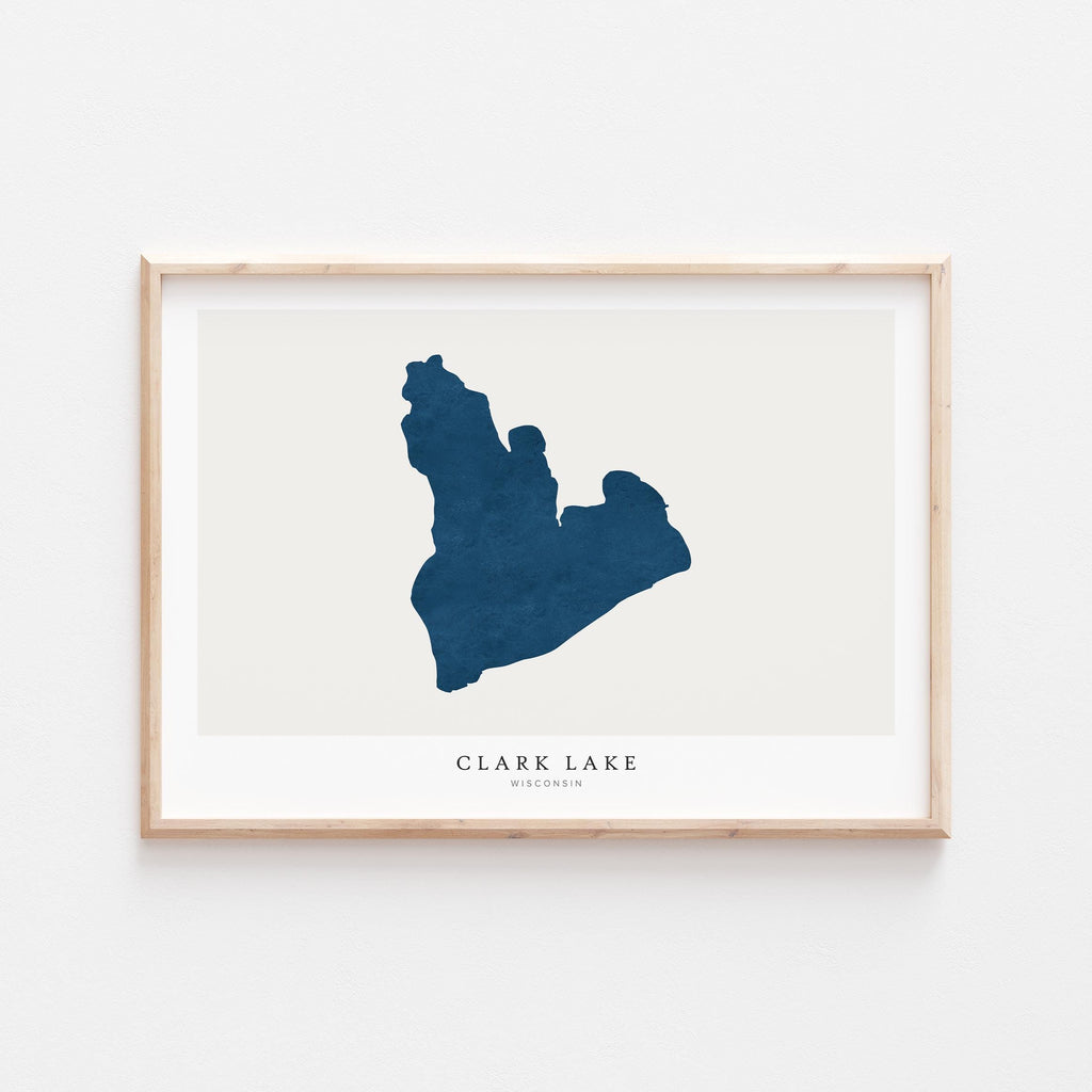 clark lake wisconsin map poster – minimalist lake wall art - image 2