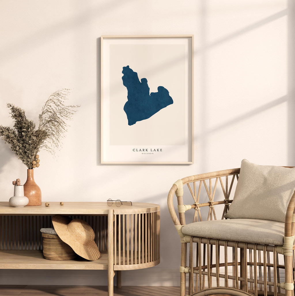 clark lake wisconsin map poster – minimalist lake wall art - image 5