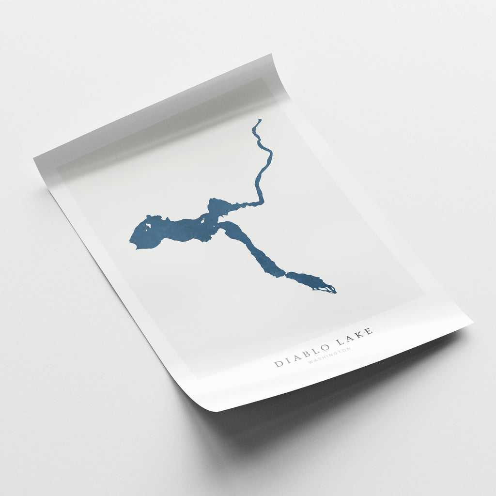 diablo lake washington map poster – minimalist lake wall art - image 6