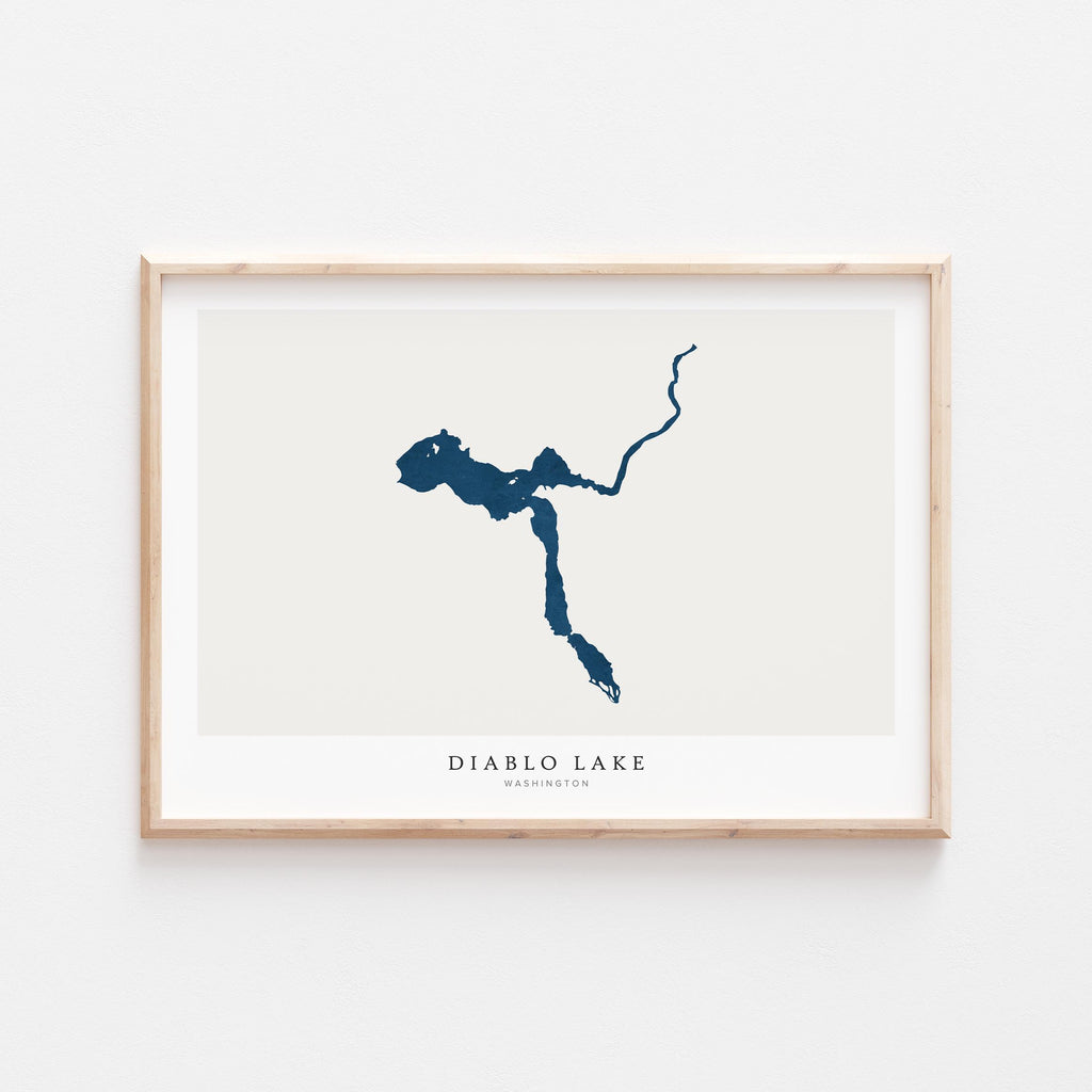diablo lake washington map poster – minimalist lake wall art - image 2