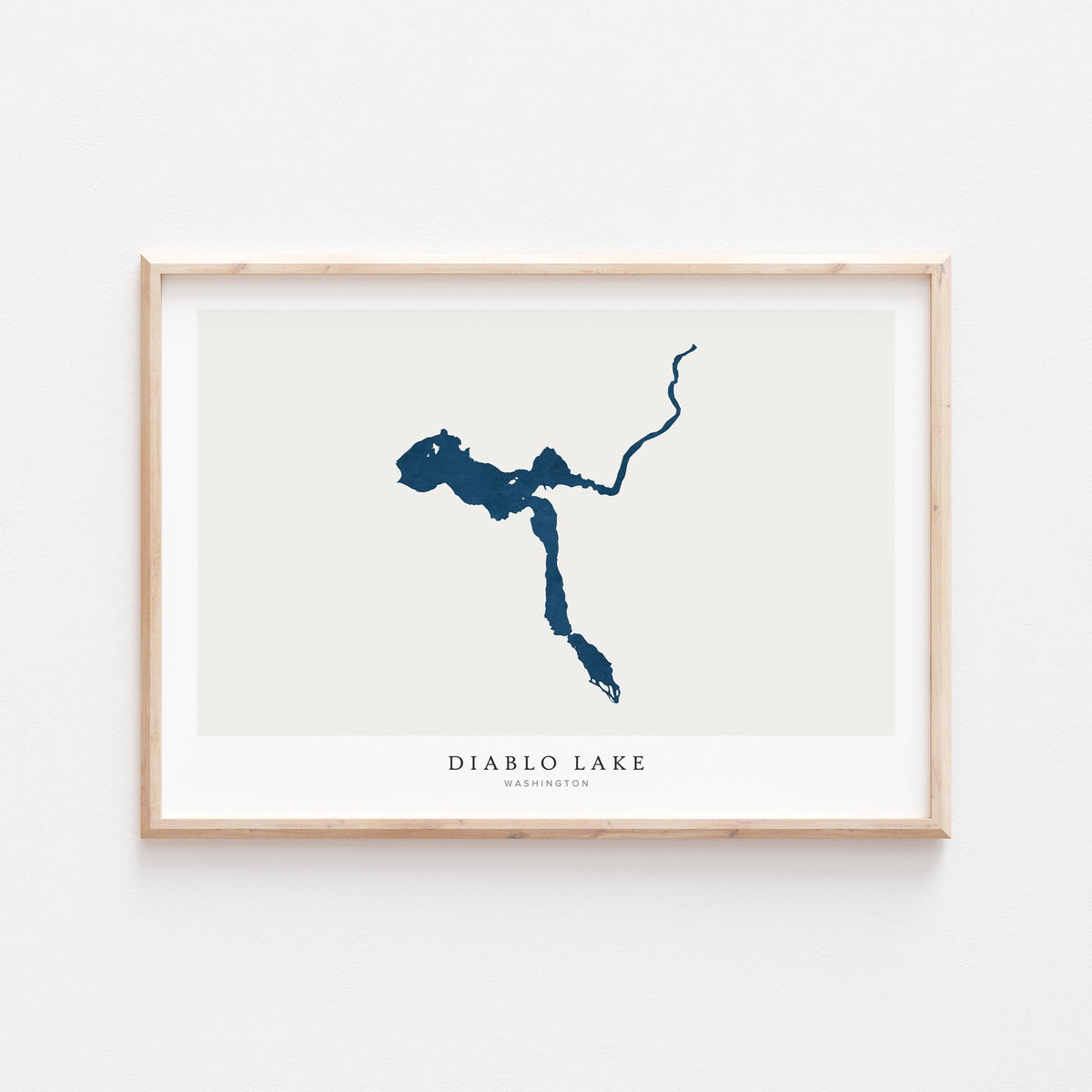 diablo lake washington map poster – minimalist lake wall art - image 2