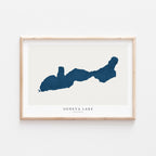 geneva lake wisconsin map poster – minimalist lake wall art - image 1
