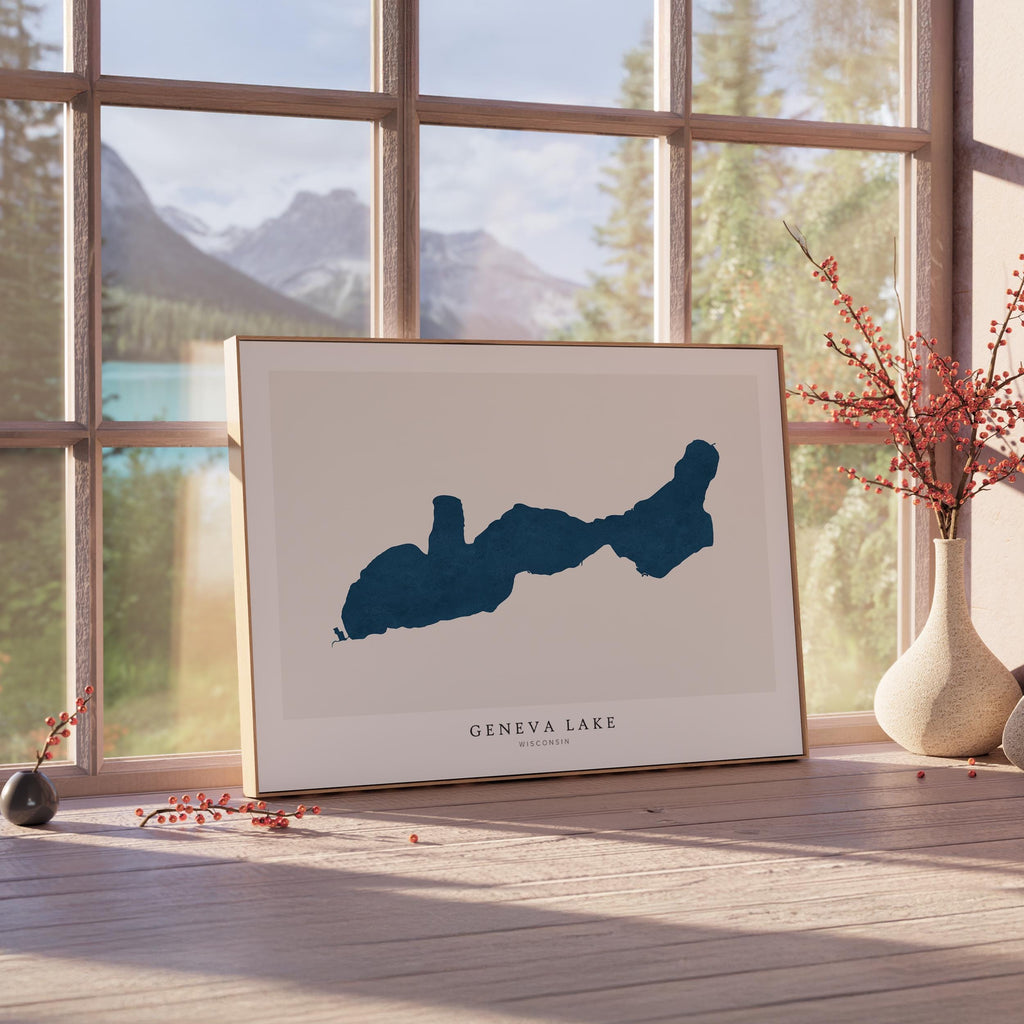 geneva lake wisconsin map poster – minimalist lake wall art - image 4