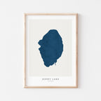 jenny lake wyoming map poster – minimalist lake wall art - image 1
