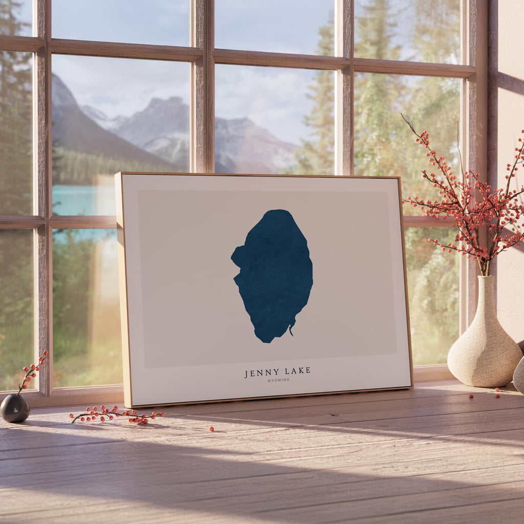 jenny lake wyoming map poster – minimalist lake wall art - image 4