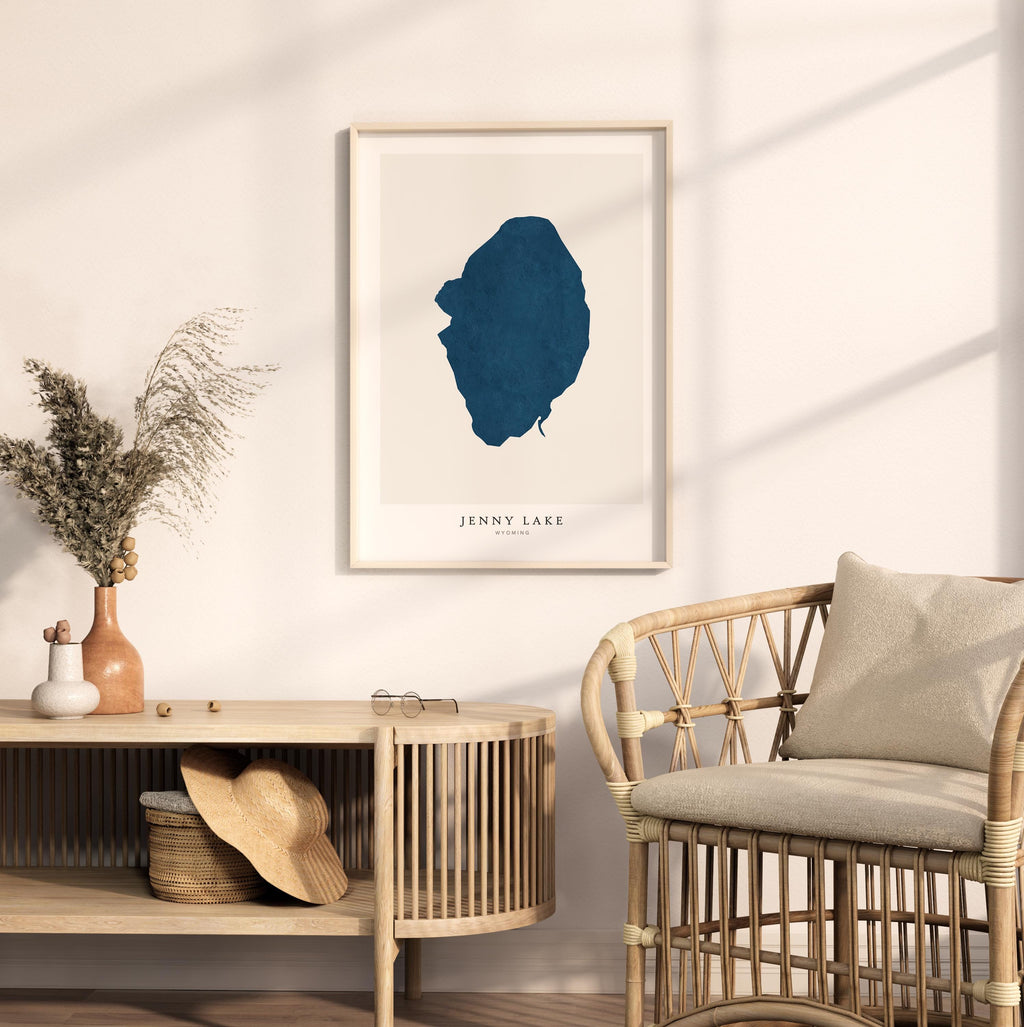 jenny lake wyoming map poster – minimalist lake wall art - image 5