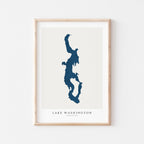 lake washington washington map poster – minimalist lake wall art - image 1