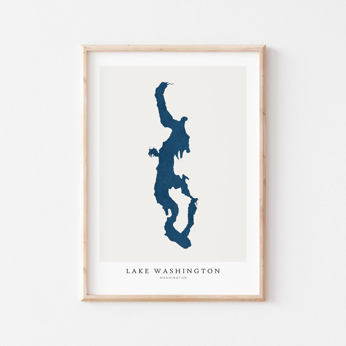 lake washington washington map poster – minimalist lake wall art - image 1