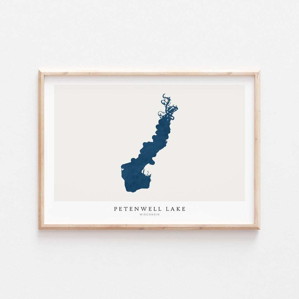 petenwell lake wisconsin map poster – minimalist lake wall art - image 2