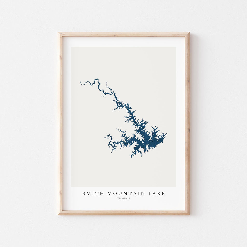 smith mountain lake virginia map poster – minimalist lake wall art - image 1