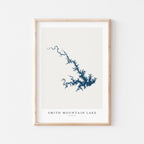 smith mountain lake virginia map poster – minimalist lake wall art - image 1