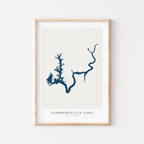 summersville lake virginia map poster – minimalist lake wall art - image 1