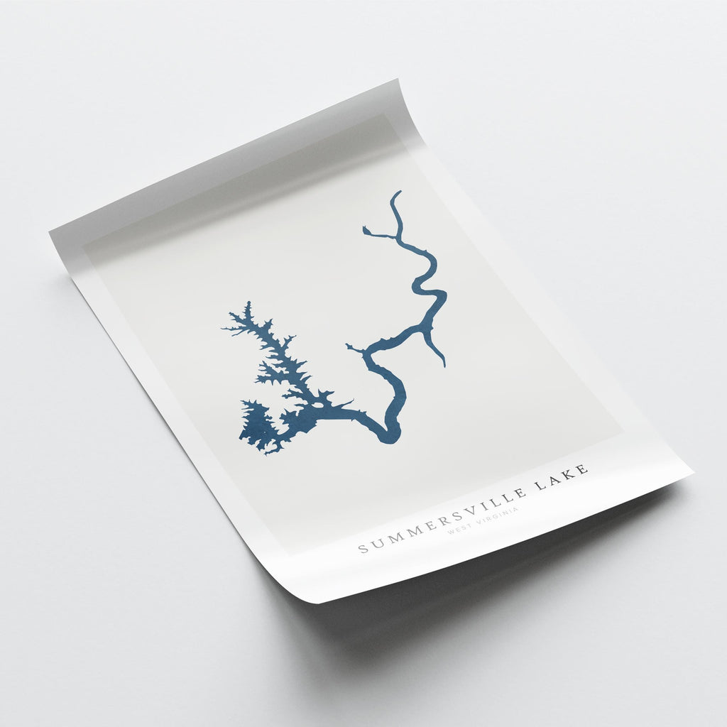 summersville lake virginia map poster – minimalist lake wall art - image 6