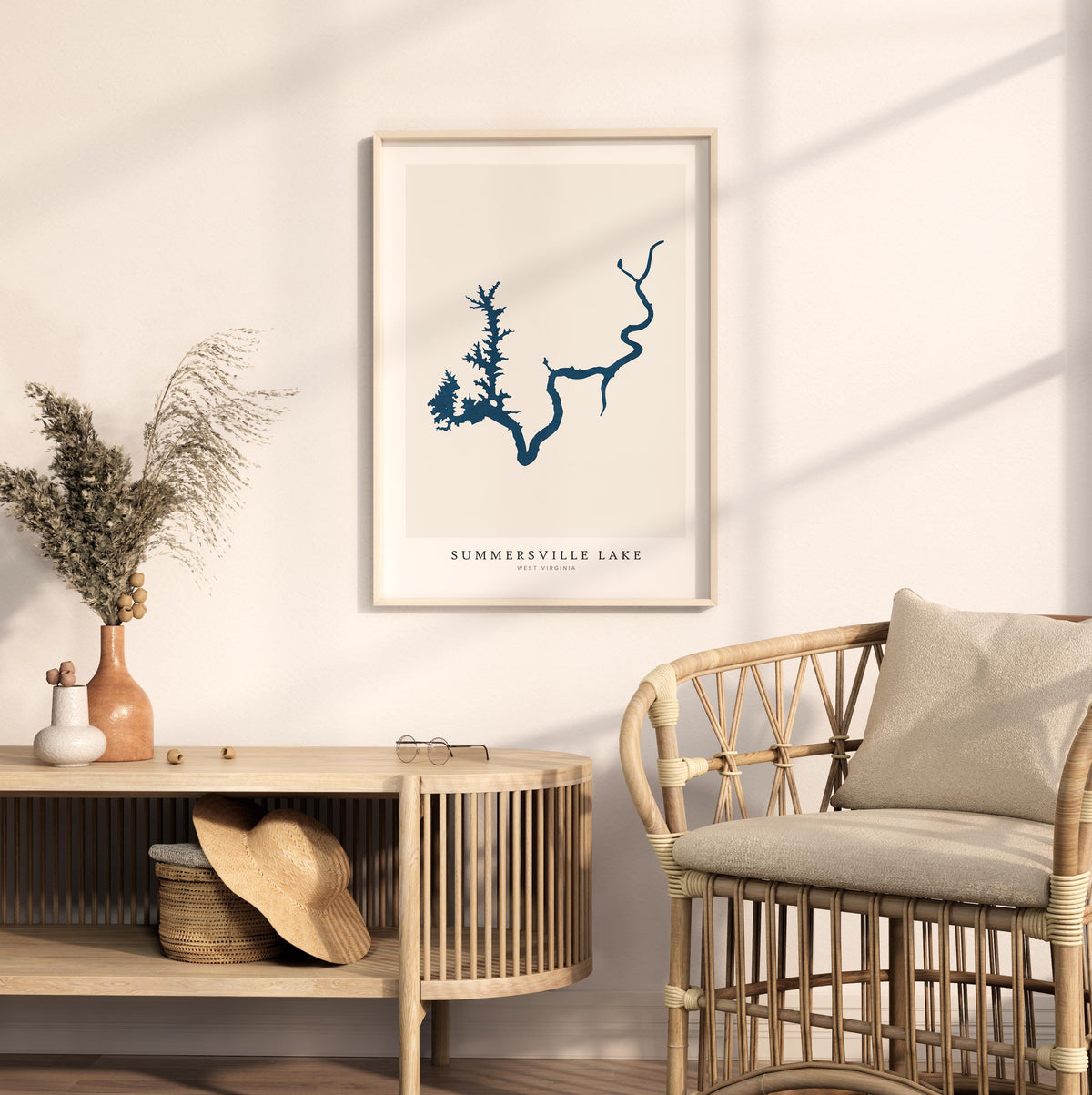 summersville lake virginia map poster – minimalist lake wall art - image 5