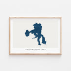 yellowstone lake wyoming map poster – minimalist lake wall art - image 2
