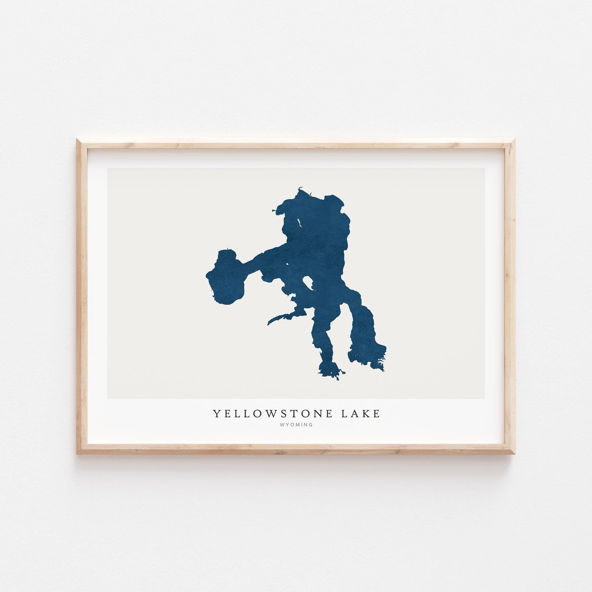 yellowstone lake wyoming map poster – minimalist lake wall art - image 2