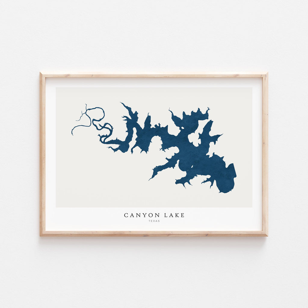 canyon lake texas map poster – minimalist lake wall art - image 1
