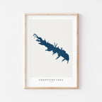 grapevine lake texas map poster – minimalist lake wall art - image 1