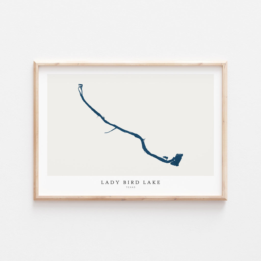 lady bird lake utah map poster – minimalist lake wall art - image 1