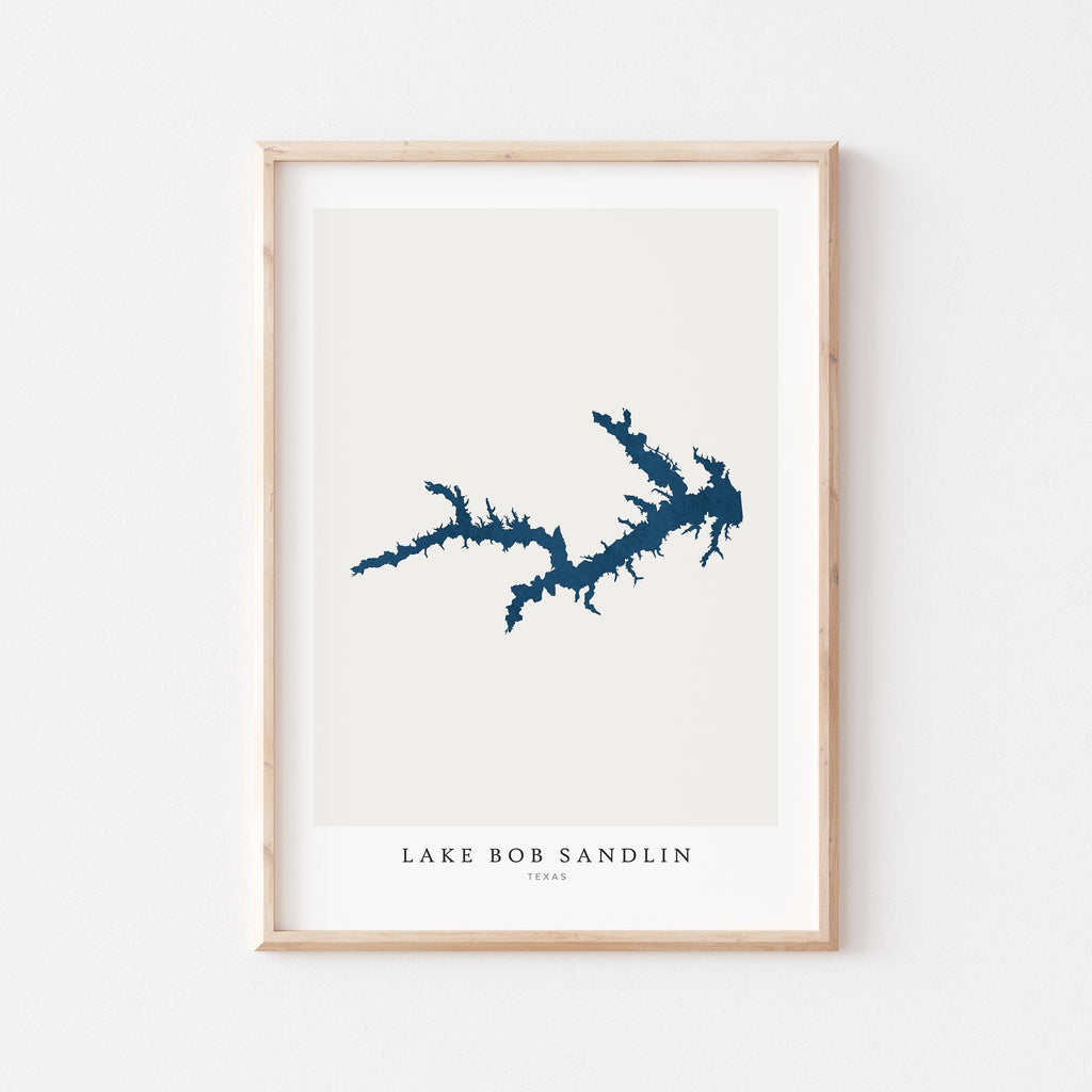 lake bob sandlin texas map poster – minimalist lake wall art - image 2