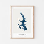 lake conroe texas map poster – minimalist lake wall art - image 1
