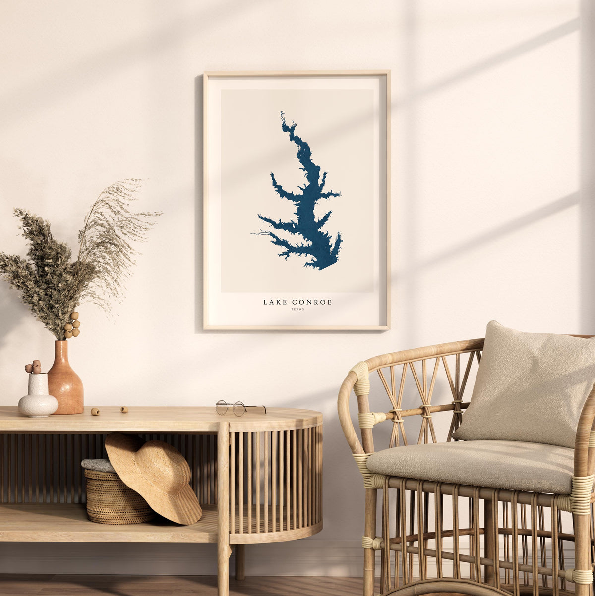 lake conroe texas map poster – minimalist lake wall art - image 5