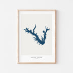 lake fork texas map poster – minimalist lake wall art - image 1