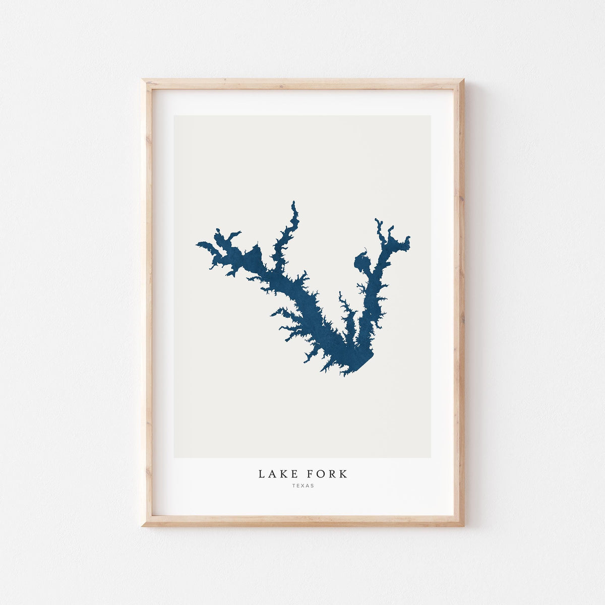 lake fork texas map poster – minimalist lake wall art - image 1
