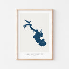 lake livingston texas map poster – minimalist lake wall art - image 1