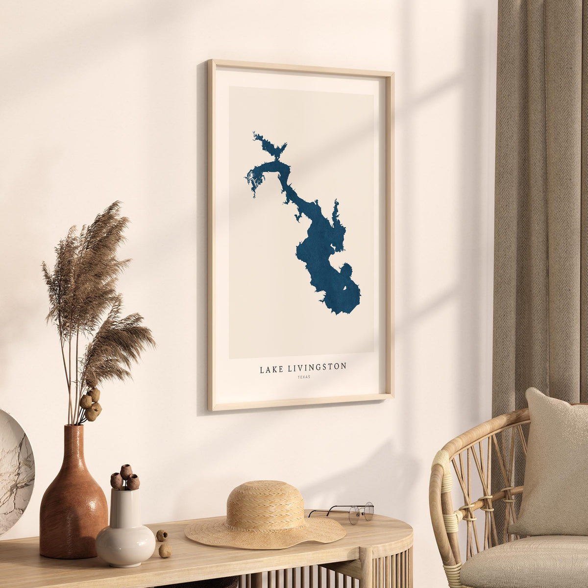 lake livingston texas map poster – minimalist lake wall art - image 3