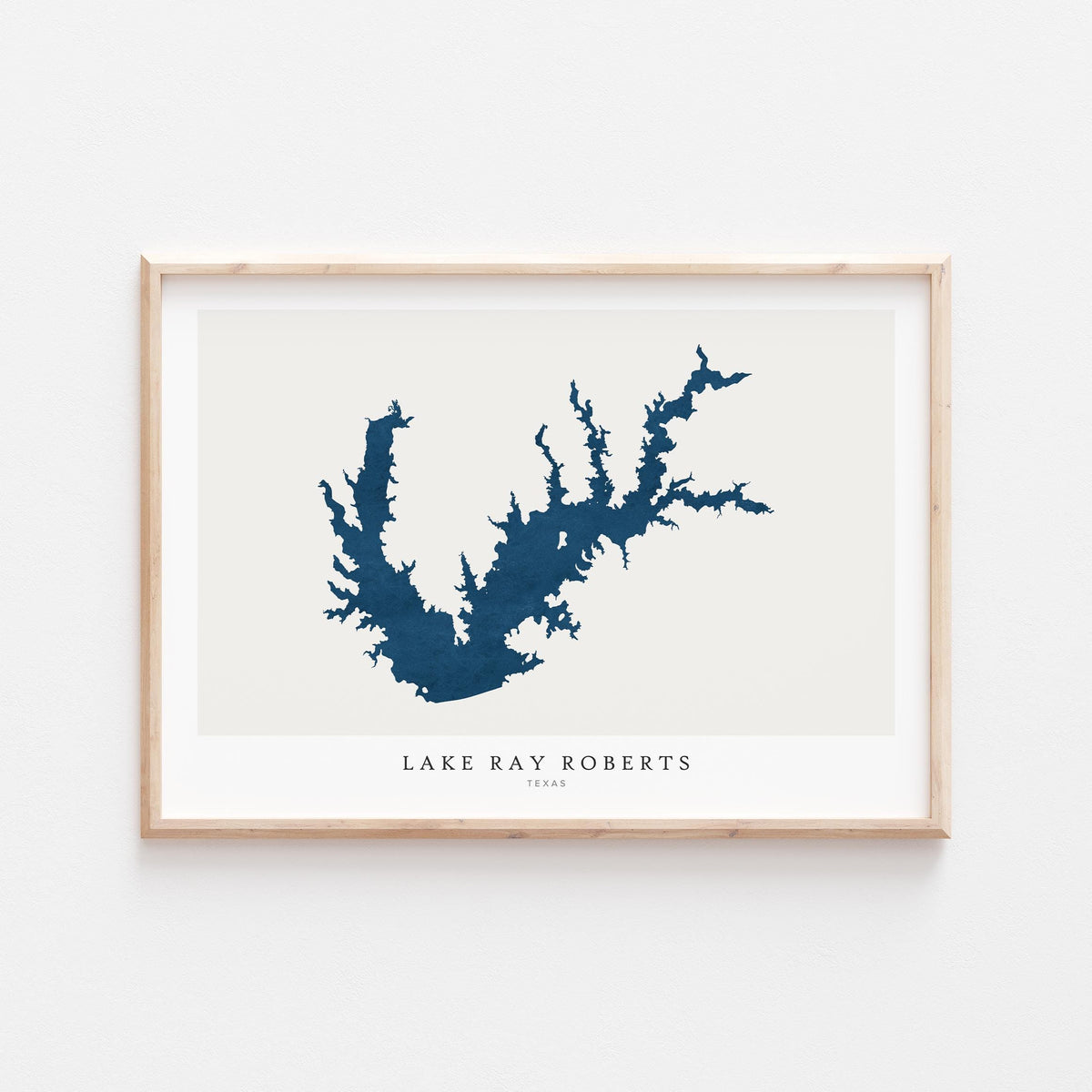 lake ray roberts texas map poster – minimalist lake wall art - image 1