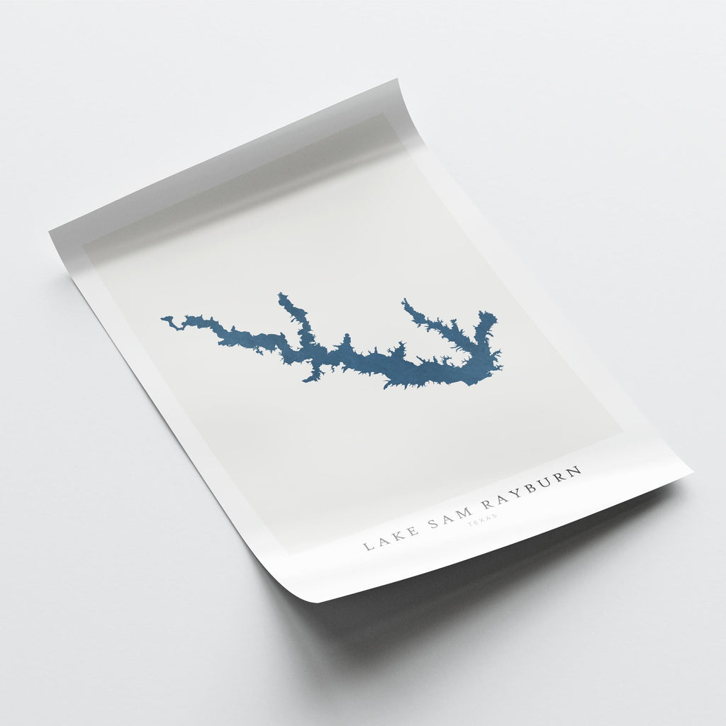 lake sam rayburn texas map poster – minimalist lake wall art - image 6