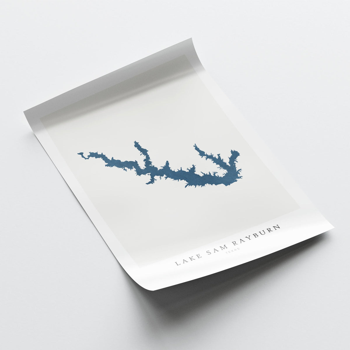 lake sam rayburn texas map poster – minimalist lake wall art - image 6