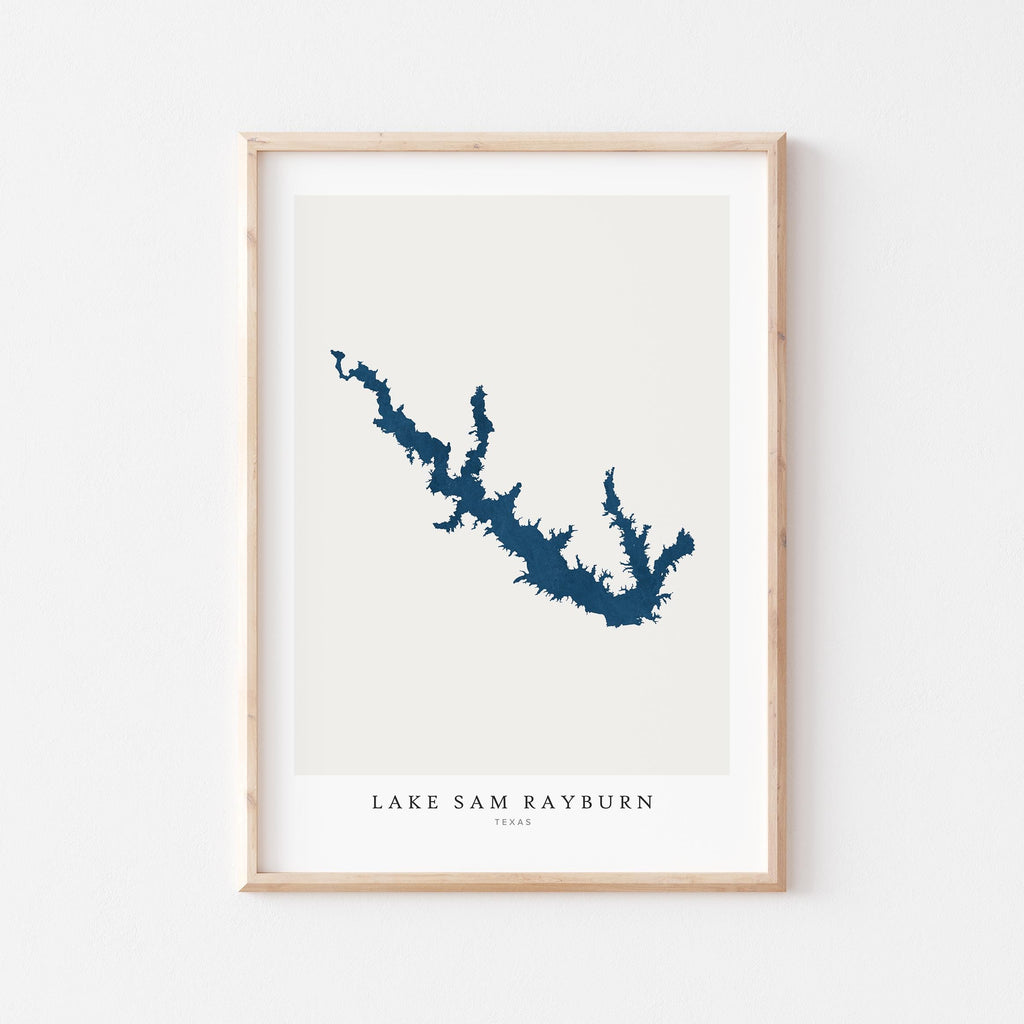 lake sam rayburn texas map poster – minimalist lake wall art - image 2