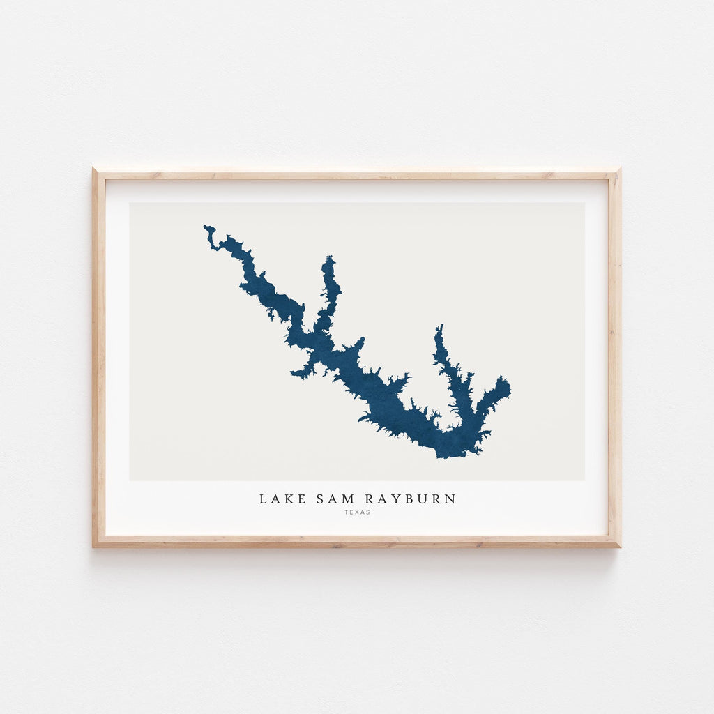 lake sam rayburn texas map poster – minimalist lake wall art - image 1