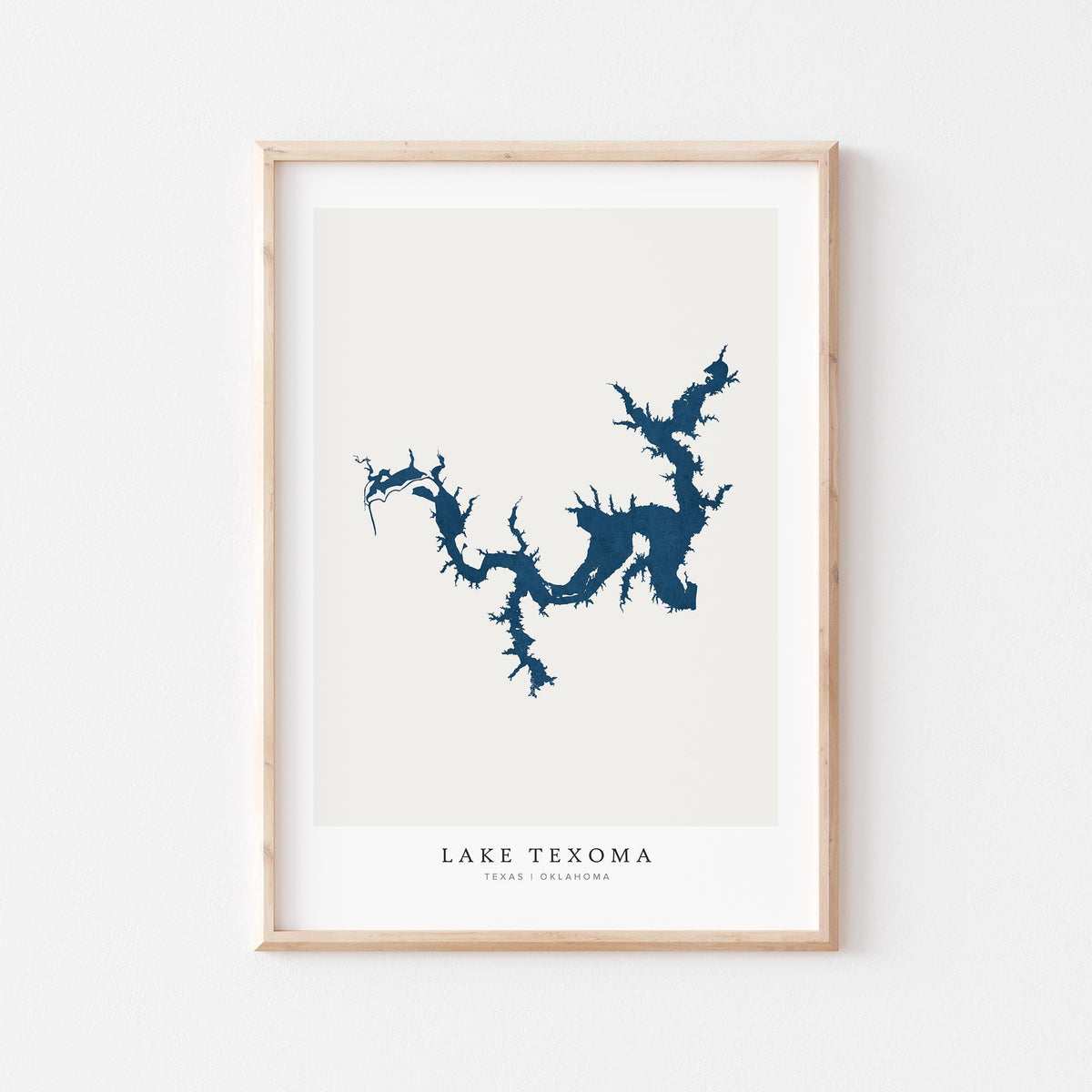 lake texoma oklahoma map poster – minimalist lake wall art - image 1