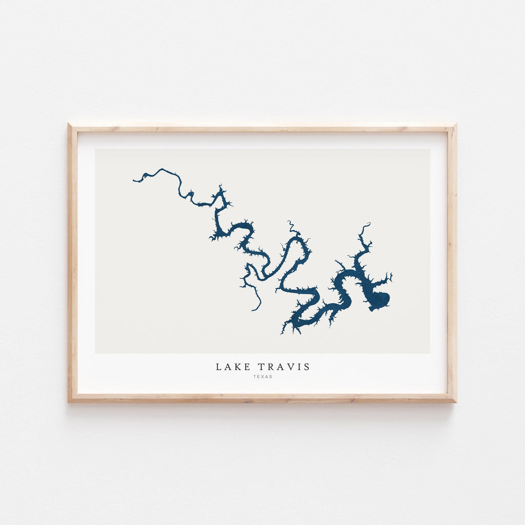 lake travis texas map poster – minimalist lake wall art - image 1