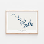 lake travis texas map poster – minimalist lake wall art - image 1