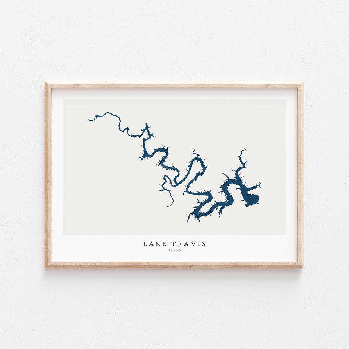 lake travis texas map poster – minimalist lake wall art - image 1