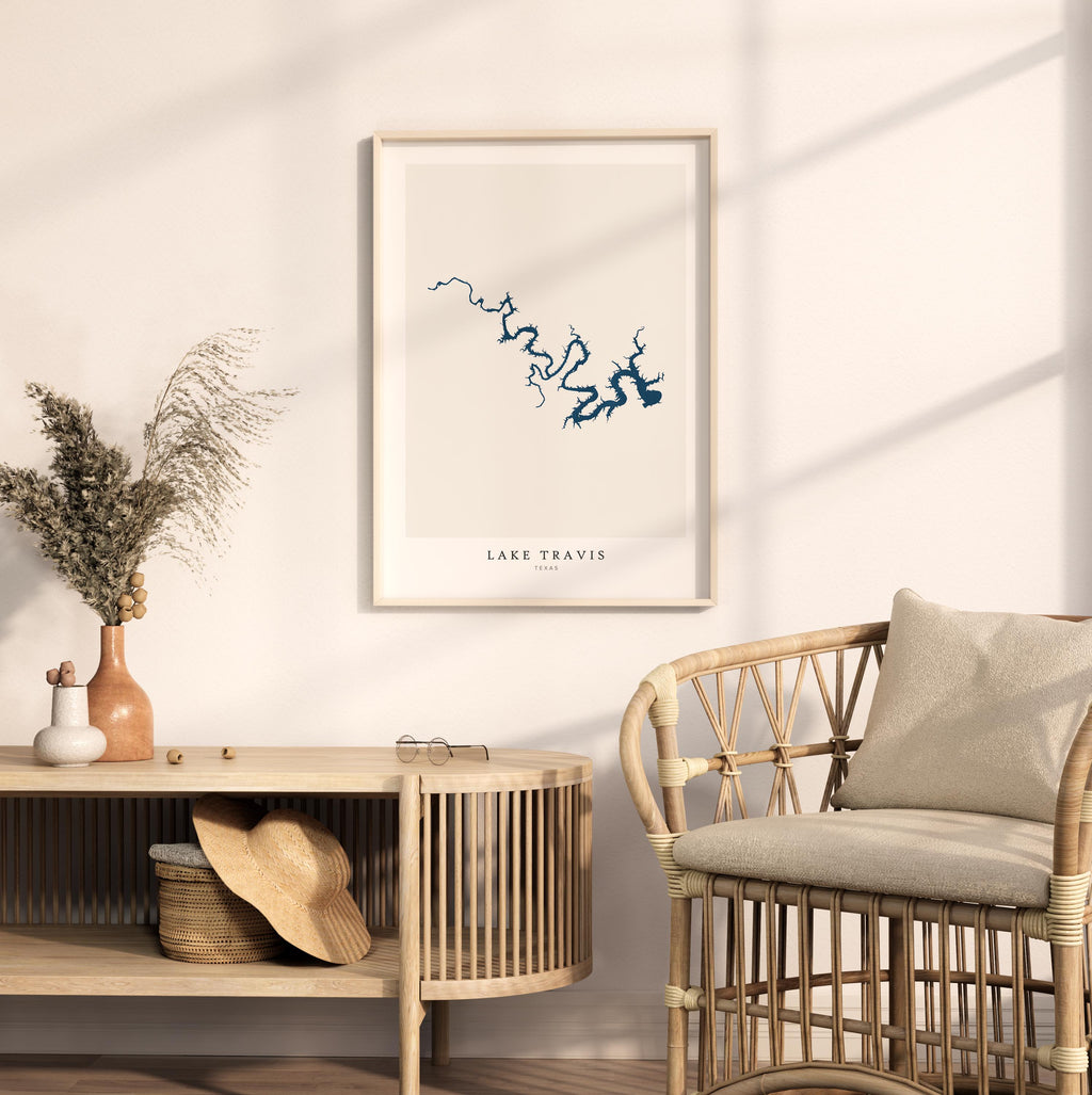lake travis texas map poster – minimalist lake wall art - image 5