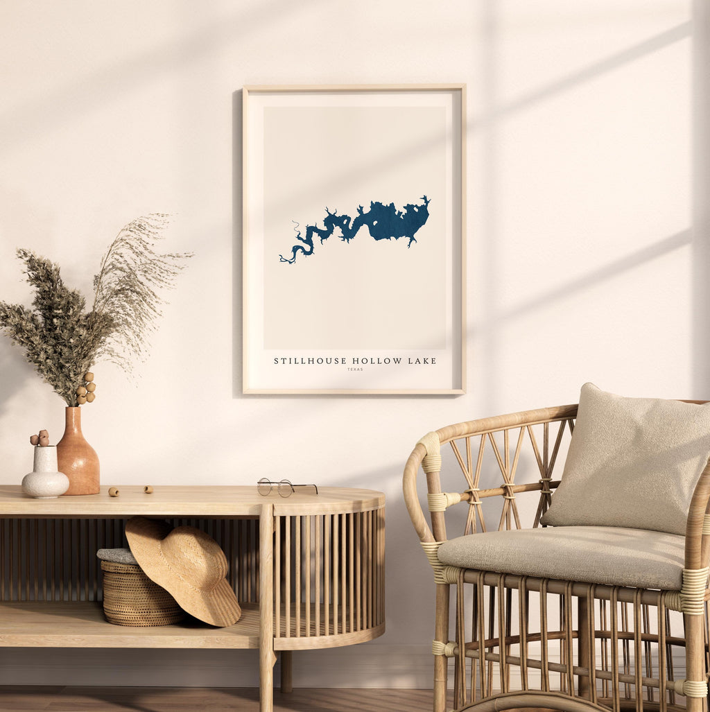 stillhouse hollow lake texas map poster – minimalist lake wall art - image 5