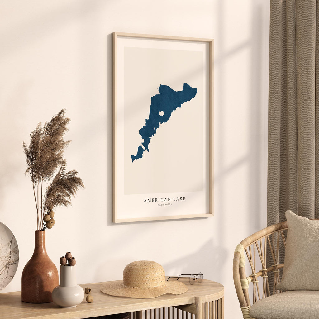 american lake washington map poster – minimalist lake wall art - image 3