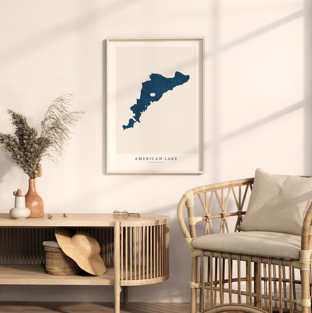 american lake washington map poster – minimalist lake wall art - image 5