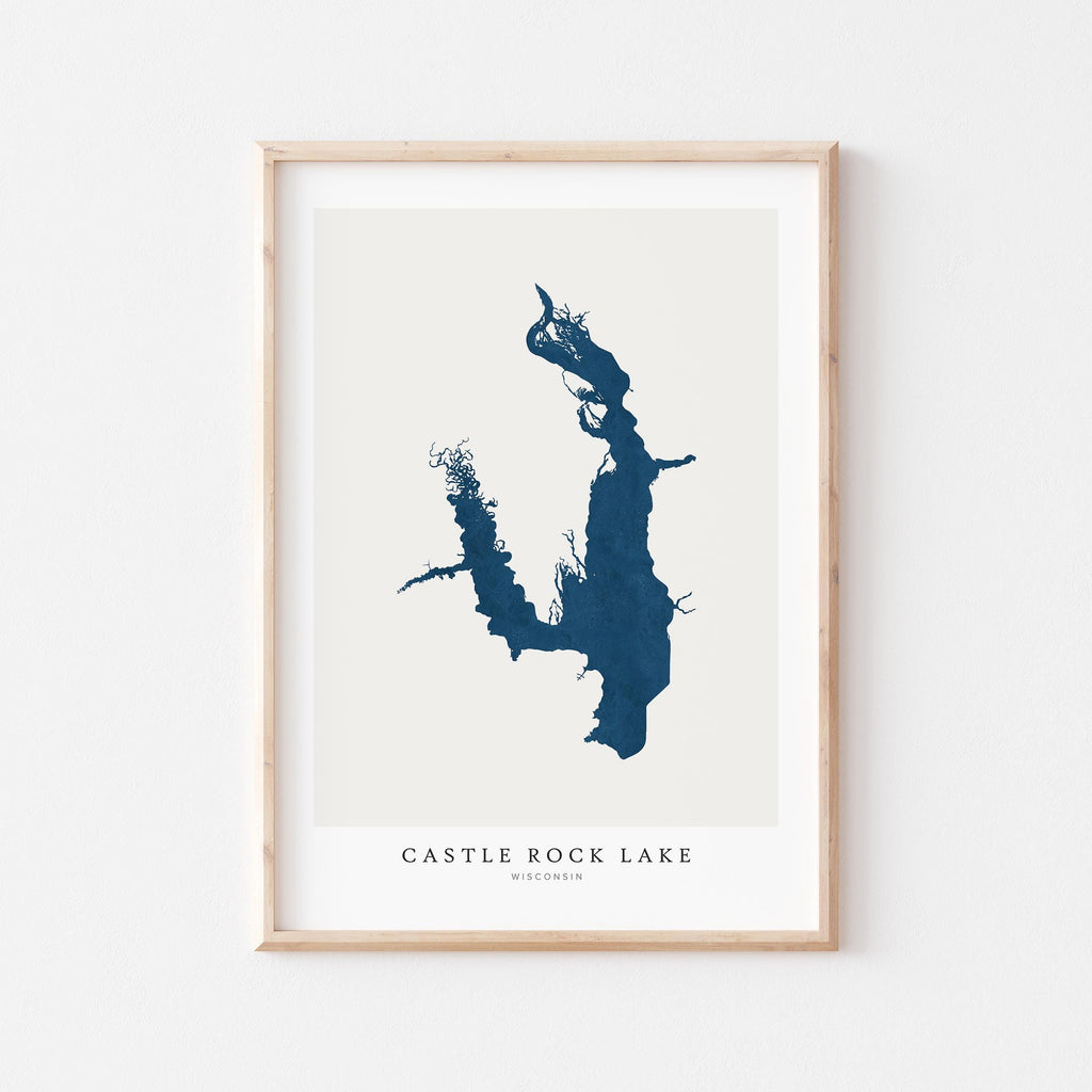 castle rock lake wisconsin map poster – minimalist lake wall art - image 1